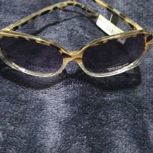 Banana Republic Clear Frame Sunglasses with Gold Hardware